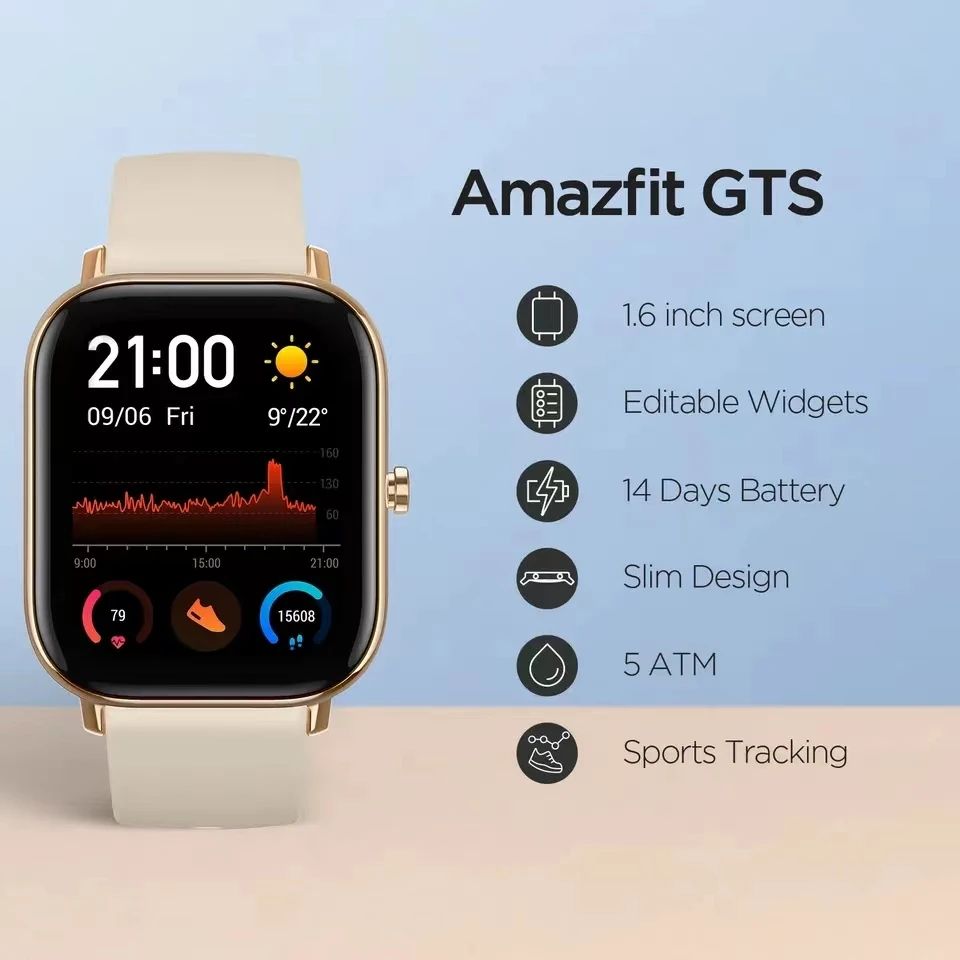 Amazfit GTS Smart Watch for Men & Women – 5ATM Waterproof, Fitness Tracker, Music Control