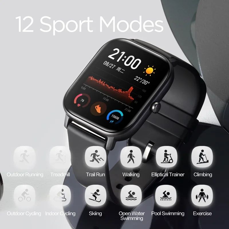 Amazfit GTS Smart Watch for Men & Women – 5ATM Waterproof, Fitness Tracker, Music Control