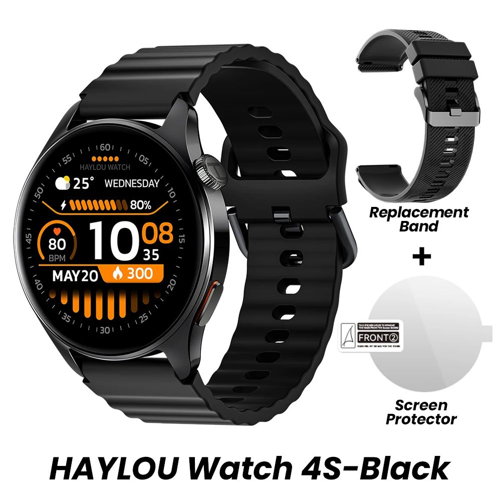 HAYLOU Watch 4S GPS Smartwatch 1.43" AMOLED Display, 5-Satellite GPS, Bluetooth Calling, 120+ Sports Modes