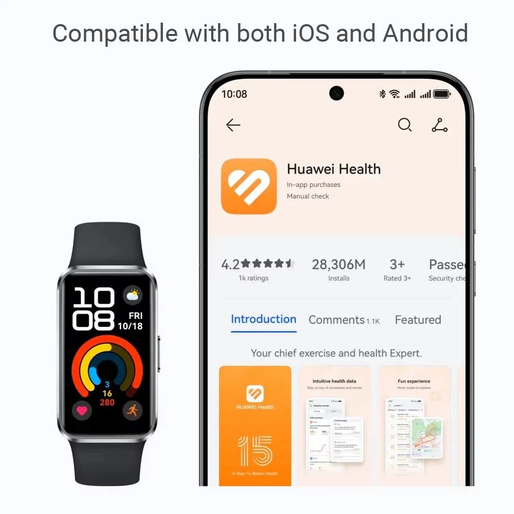 HUAWEI Band 10 Smartwatch – Original Fitness Tracker with Sleep Tracking, Health Monitor & 14-Day Battery